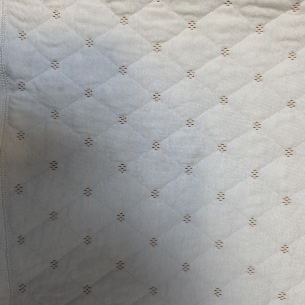 Madewell Ivory Quilted Crewneck Sweatshirt with Tan Stitching - Picture 2 of 6